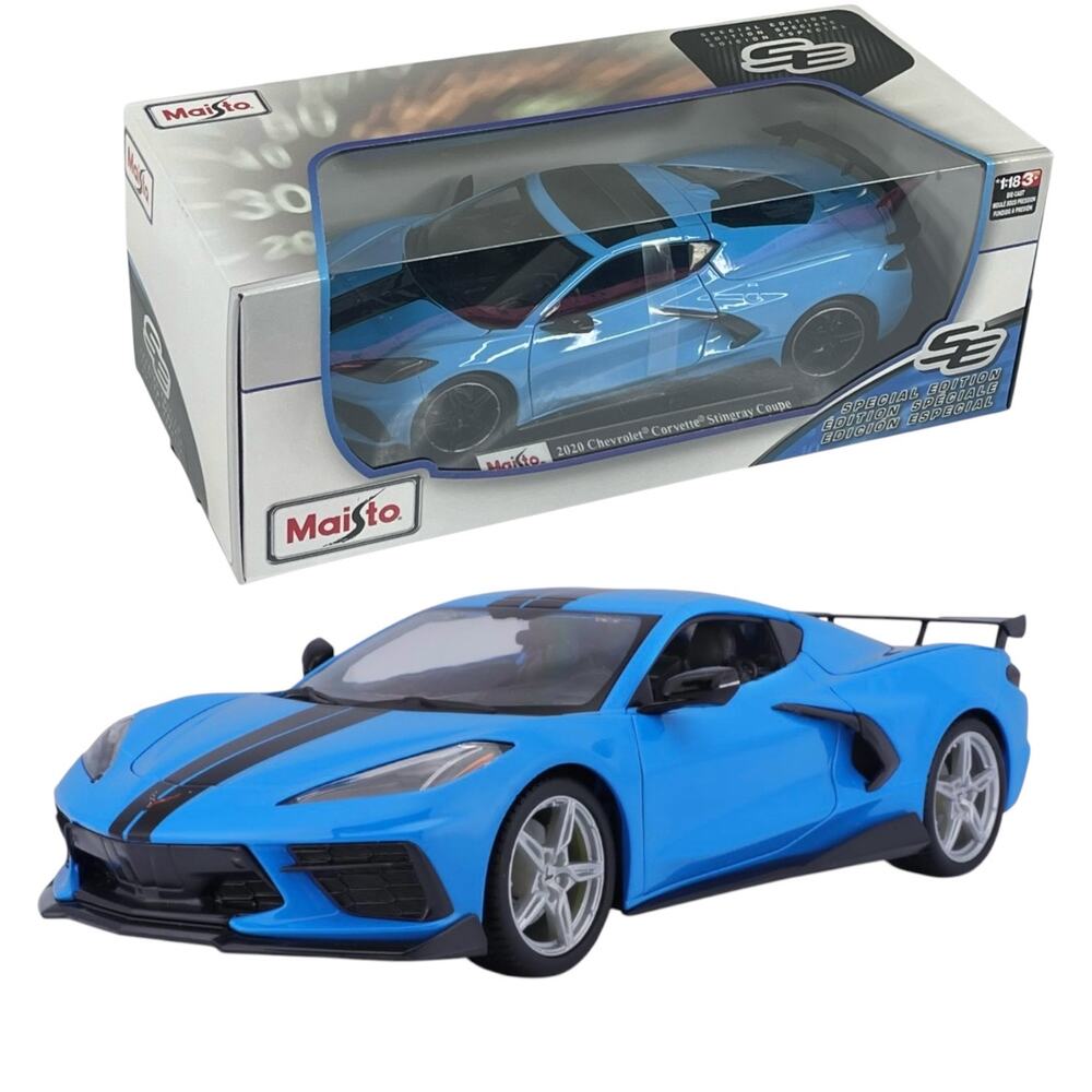 Maisto Corvette Stingray Coupe 2020 Chevrolet 1:18 Die Cast Metal Car In New Box